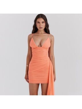 House of CB Coral Ruched Mini Dress with Side Drape